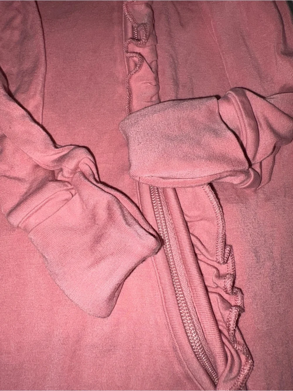 Little Sleepies Pink Rose Ruffle Bamboo Footie Pajamas Baby Girl 0-3 months